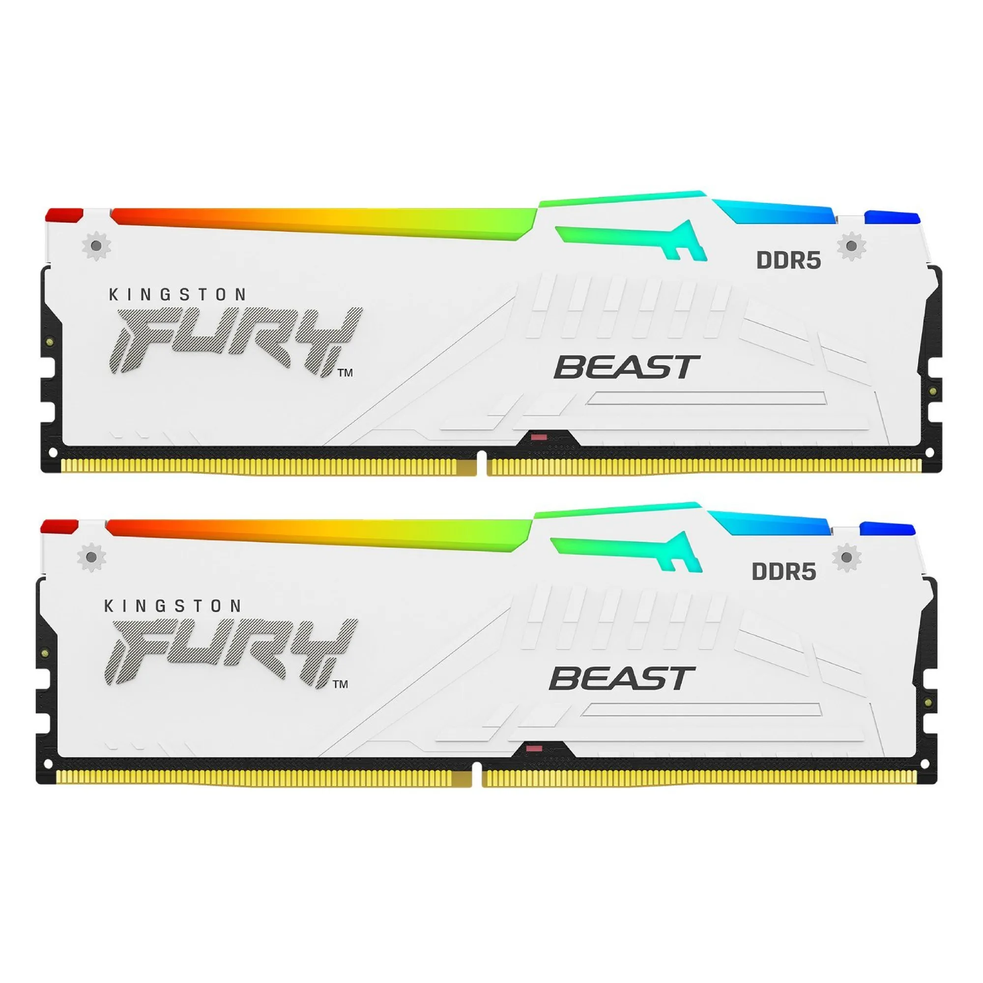 Купить Модуль памяти Kingston FURY Beast White RGB DDR5-5600 64GB (2x32GB) (KF556C40BWAK2-64) - фото 3