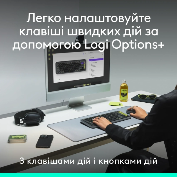Купить Комплект клавиатура и мышь Logitech POP Icon Combo Bluetooth UA Graphite (920-013156) - фото 4