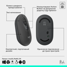 Купить Комплект клавиатура и мышь Logitech POP Icon Combo Bluetooth UA Graphite (920-013156) - фото 7