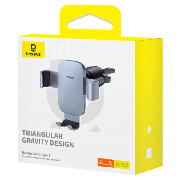 Купити Автомобільний тримач Baseus Metal Age 3 Gravity Car Mount Air Vent Version Space Grey (C40467600811-00) - фото 7