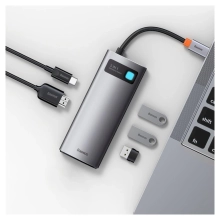 Купить Хаб Baseus Metal Gleam Series 5-in-1 Multifunctional Type-C HUB Docking Station Gray 30Hz Version (WKWG020013) - фото 9