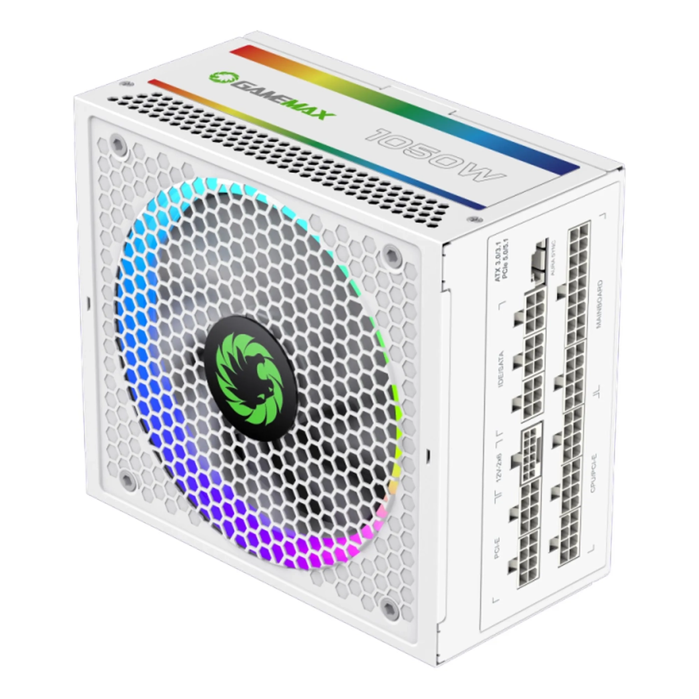Купить Блок питания Gamemax RGB1050 PRO WH (ATX3.0/3.1 PCI5.0/5.1) 1050W 80+ Gold - фото 1