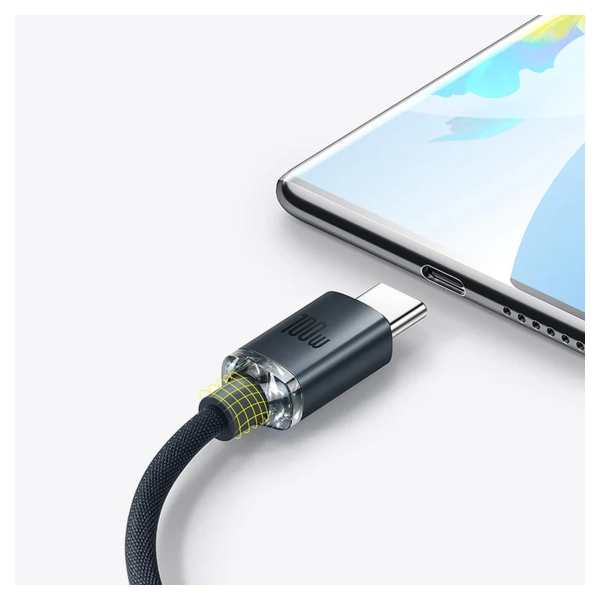 Купити Кабель CW-FXP Baseus Crystal Shine Series Fast Charging Data Cable USB to Type-C 100W 2m Black - фото 3