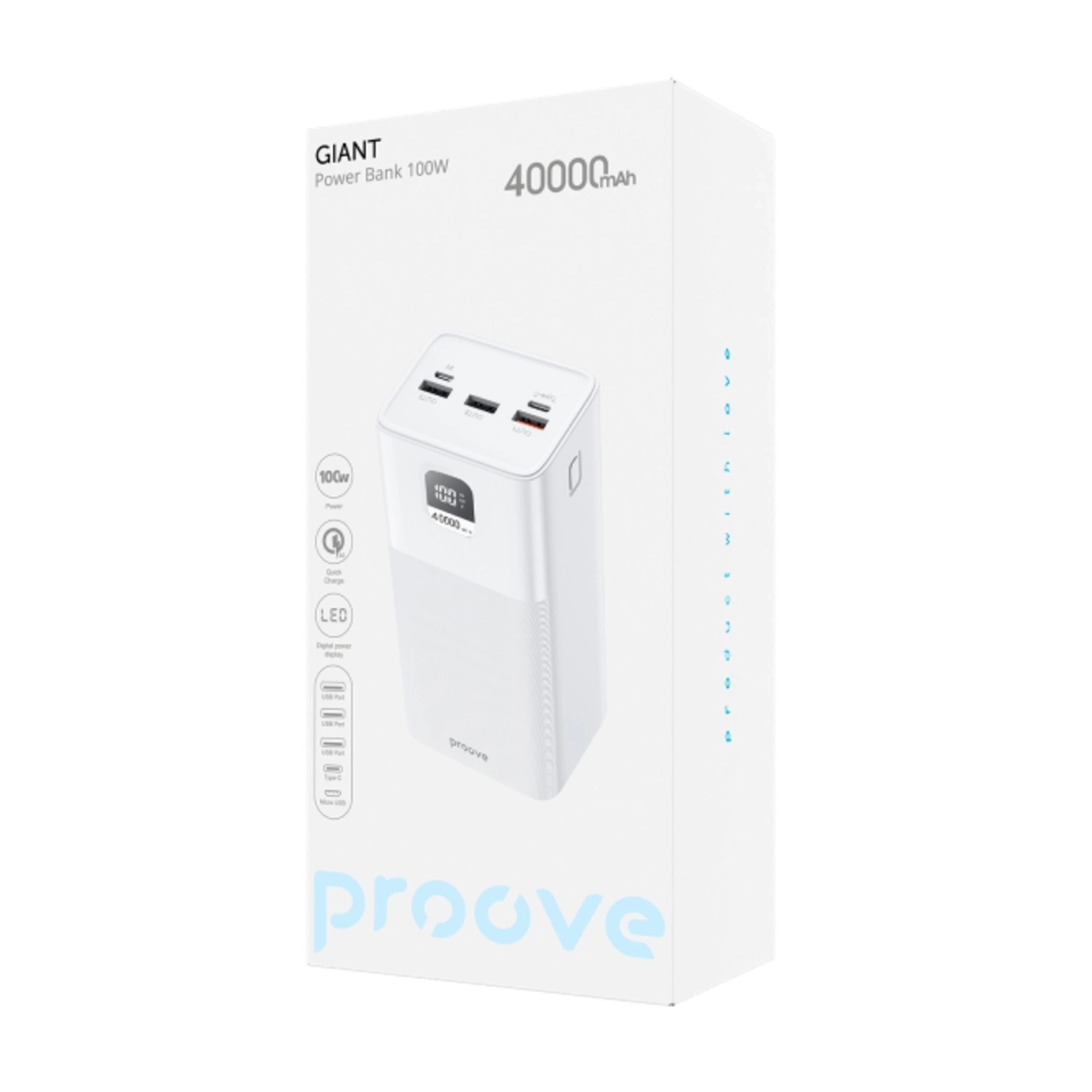 Купити Павербанк УМБ Proove Giant 40000mAh 100W White (PBGI99320002) - фото 4