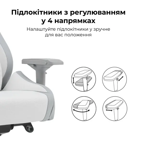 Купить Кресло для геймеров ASUS ROG Chariot X Core (Wide) White (90GC01N0-MSG060) - фото 3
