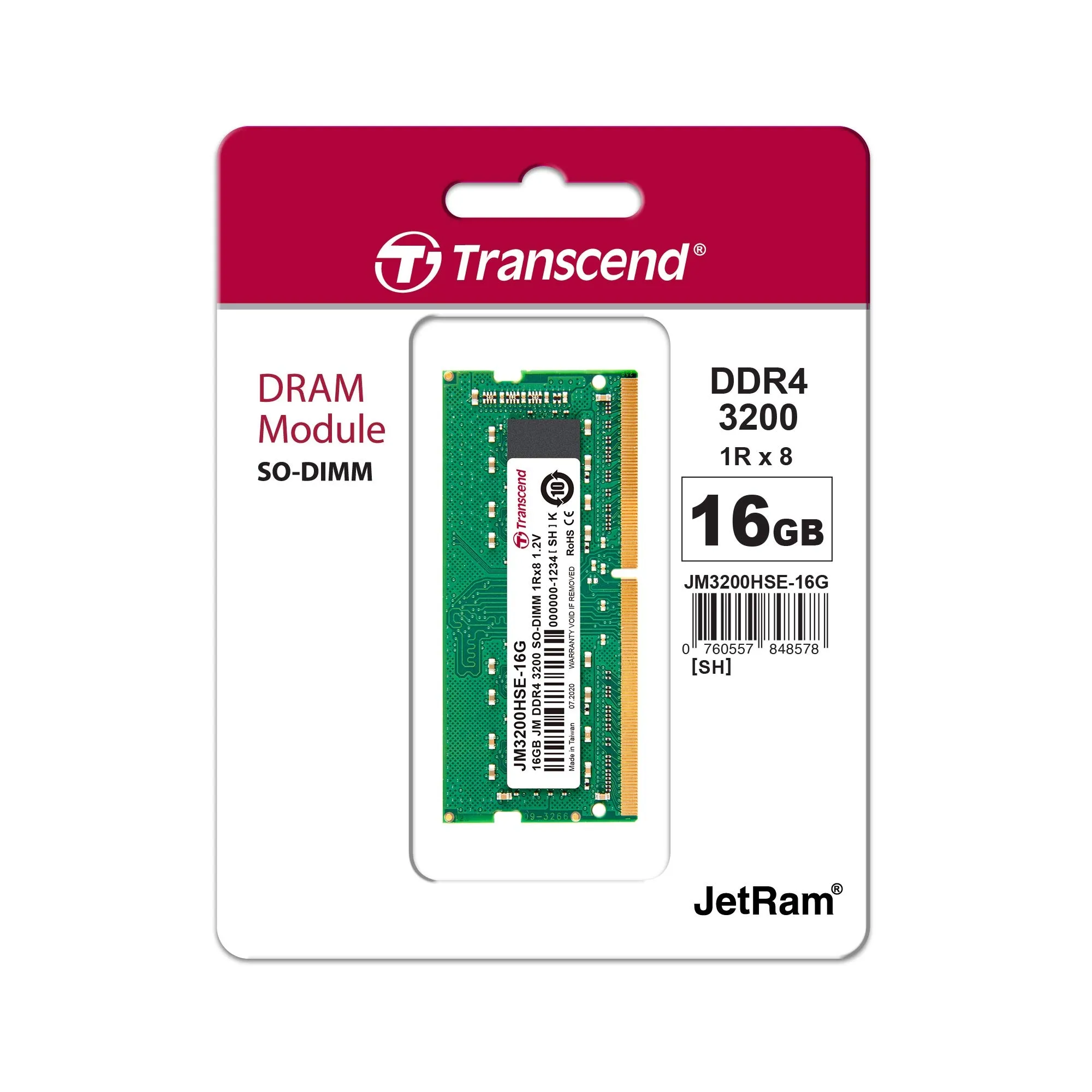 Купить Модуль памяти Transcend JetRam DDR4-3200 16GB SODIMM (JM3200HSE-16G) - фото 3