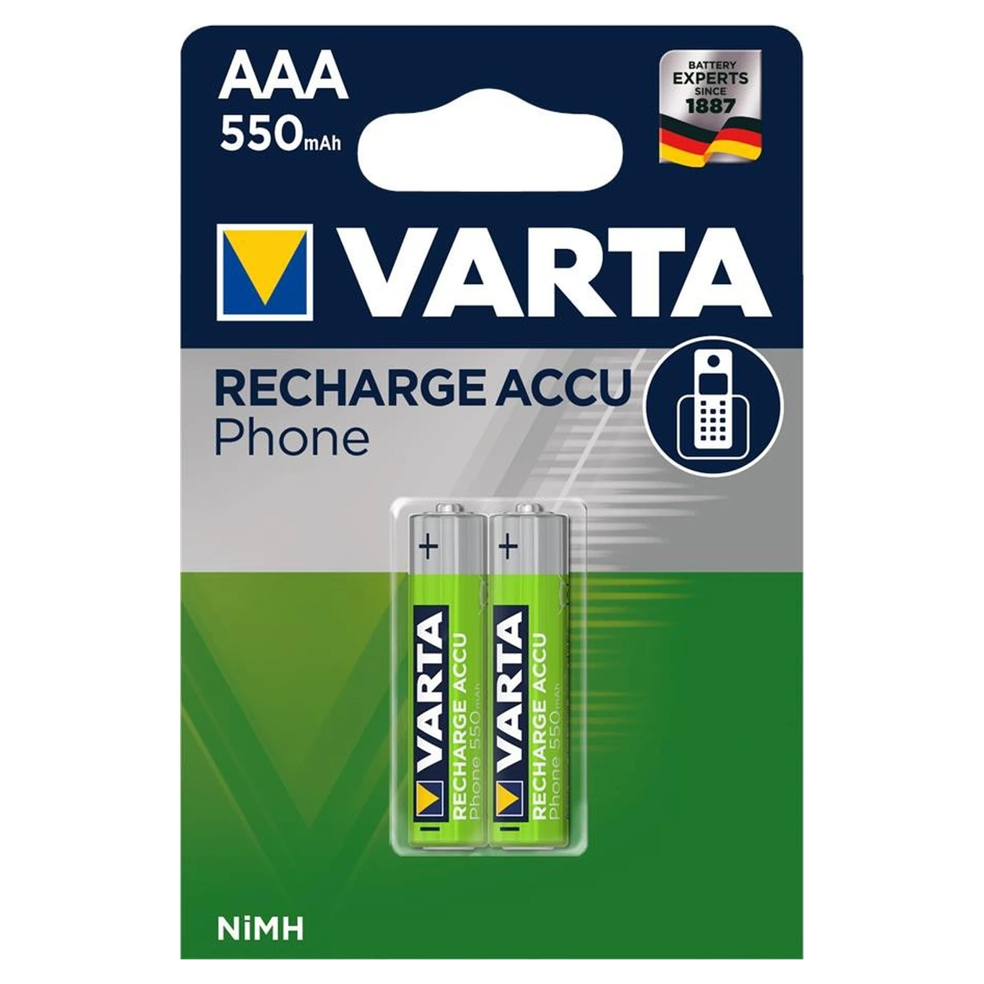 Купити Акумулятор VARTA NI-MH Phone AAA 550 мАг, 2 шт. (58397101402) - фото 1