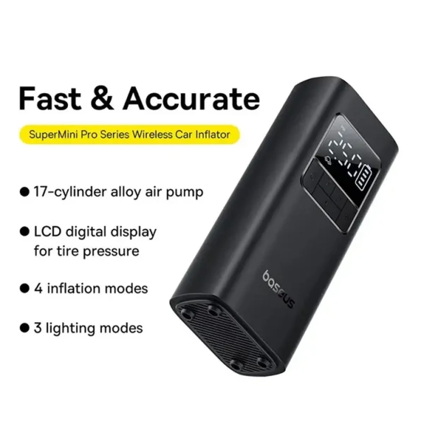 Купити Автомобільний компресор Baseus Super Mini Pro Series Wireless Car Inflator (C11159300111-00) - фото 7