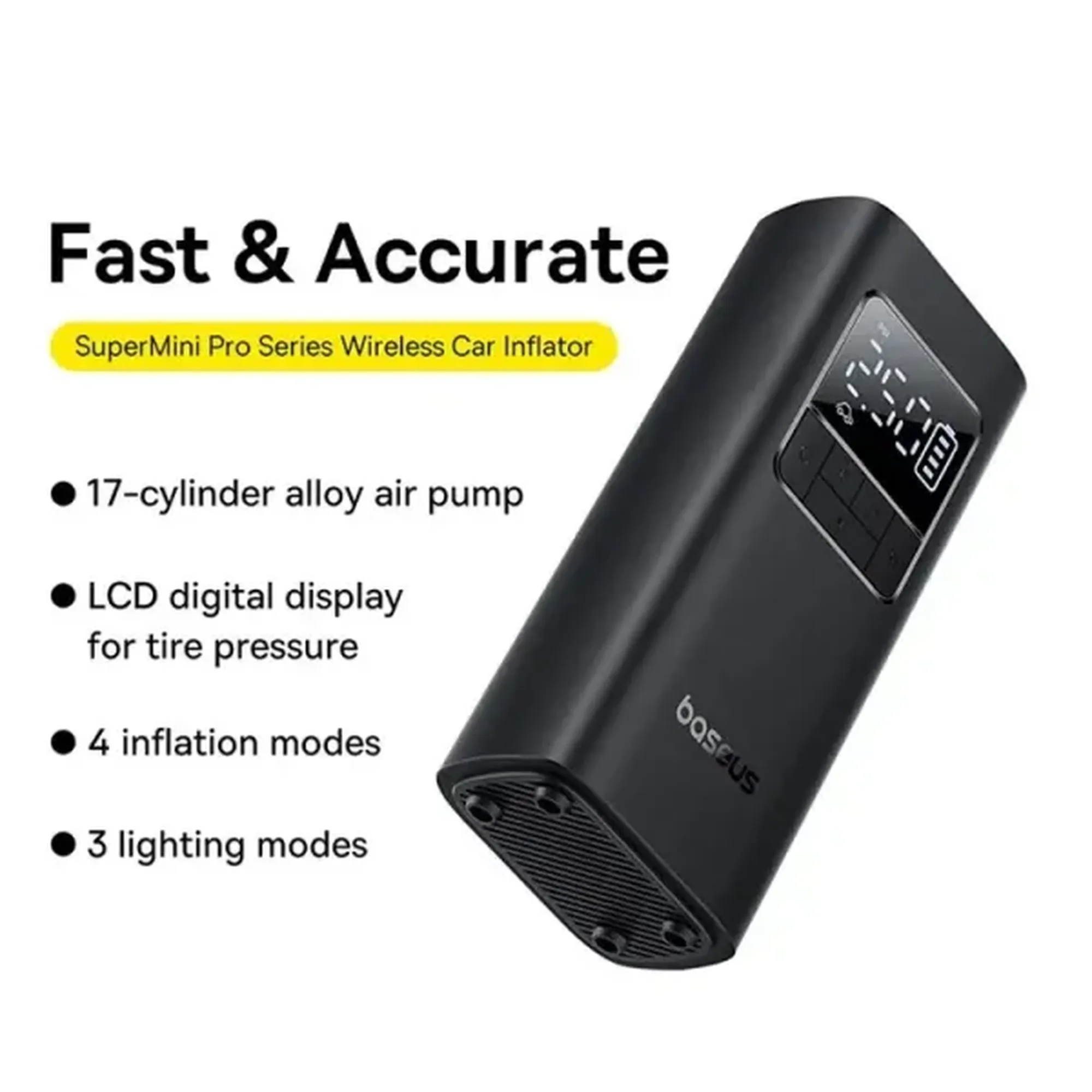Купити Автомобільний компресор Baseus Super Mini Pro Series Wireless Car Inflator (C11159300111-00) - фото 7