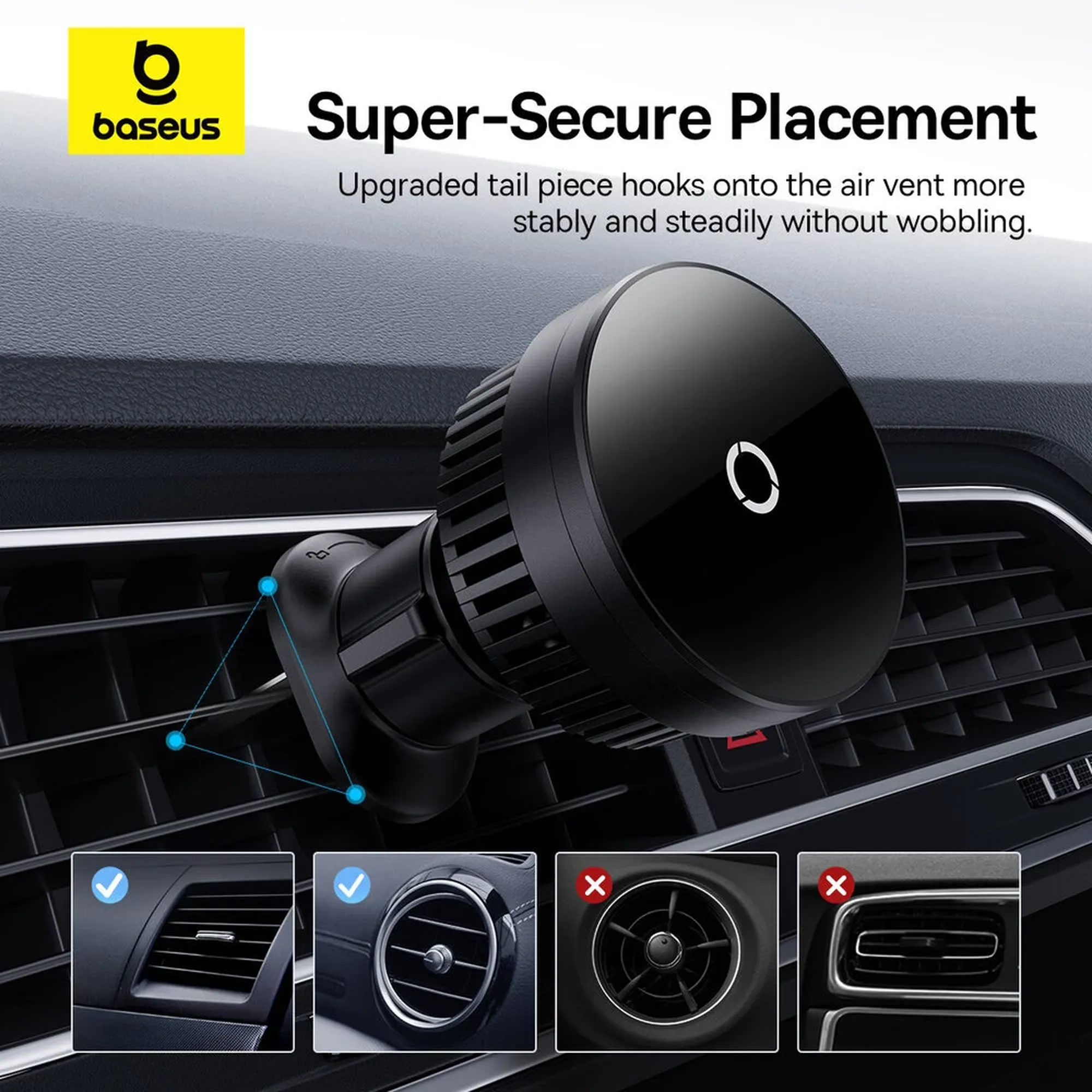 Купить Автодержатель Baseus MagPro Series Magnetic Wireless Charging Car Mount Air Vent Version (C40164100121-00) - фото 11