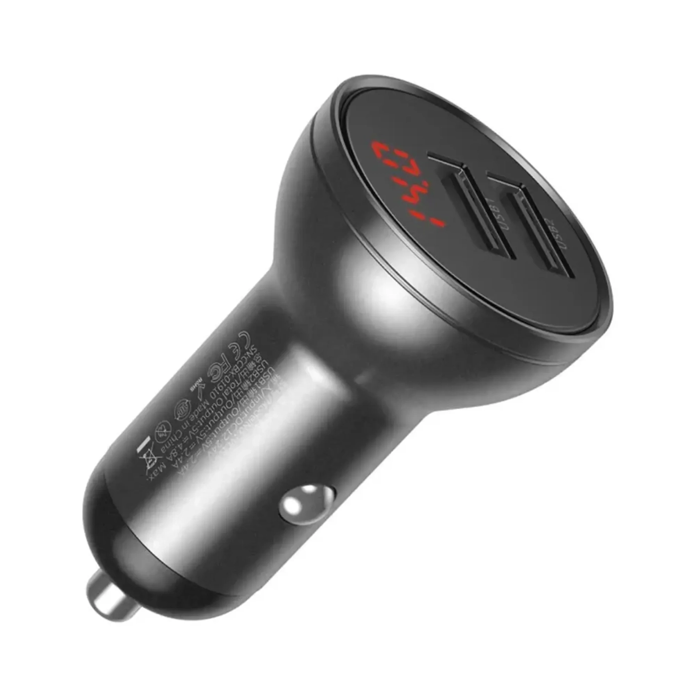 Купить Автомобильное зарядное устройство Baseus Digital Display Series Car Charger 24W (CCBX-0G) - фото 1