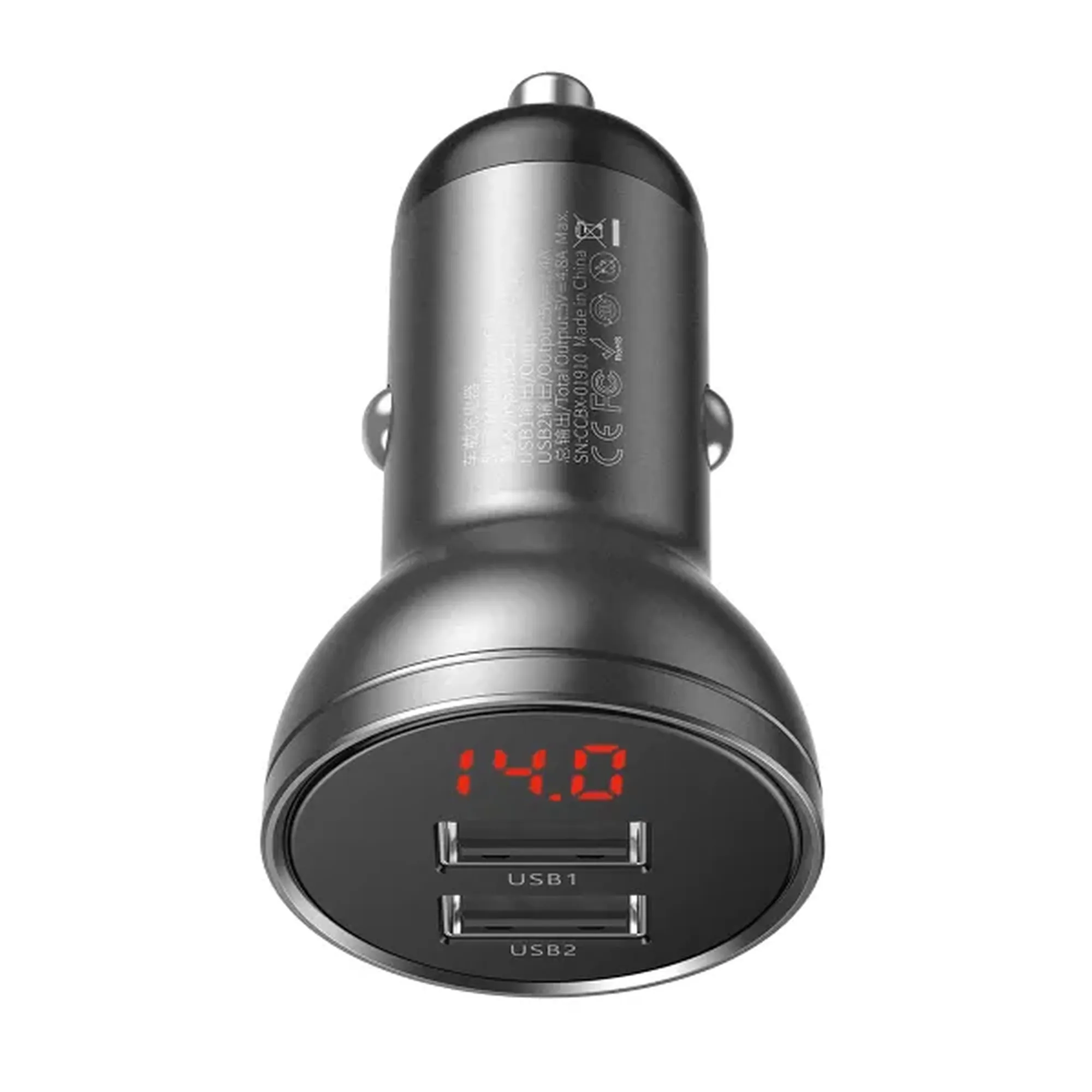 Купить Автомобильное зарядное устройство Baseus Digital Display Series Car Charger 24W (CCBX-0G) - фото 3