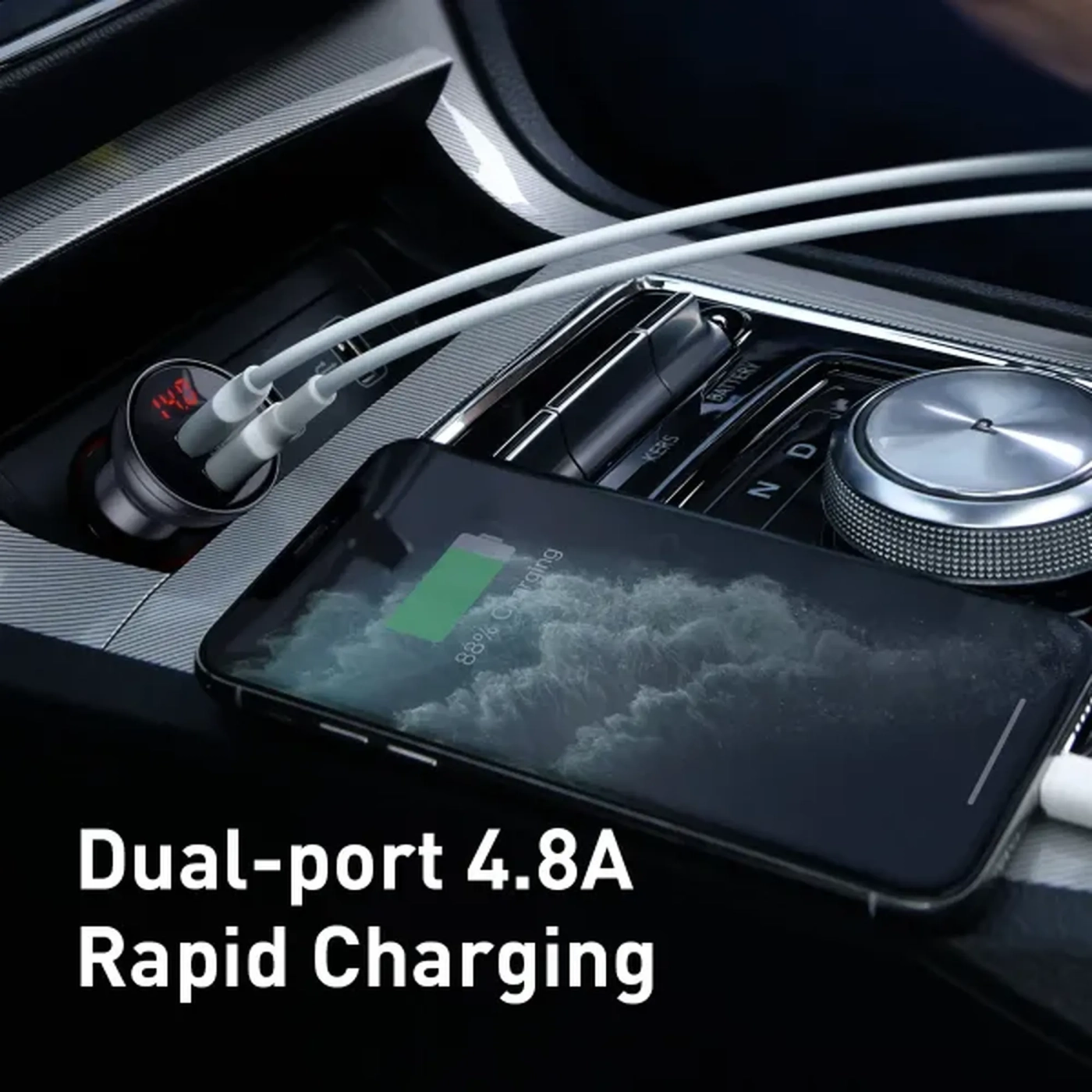 Купить Автомобильное зарядное устройство Baseus Digital Display Series Car Charger 24W (CCBX-0G) - фото 11