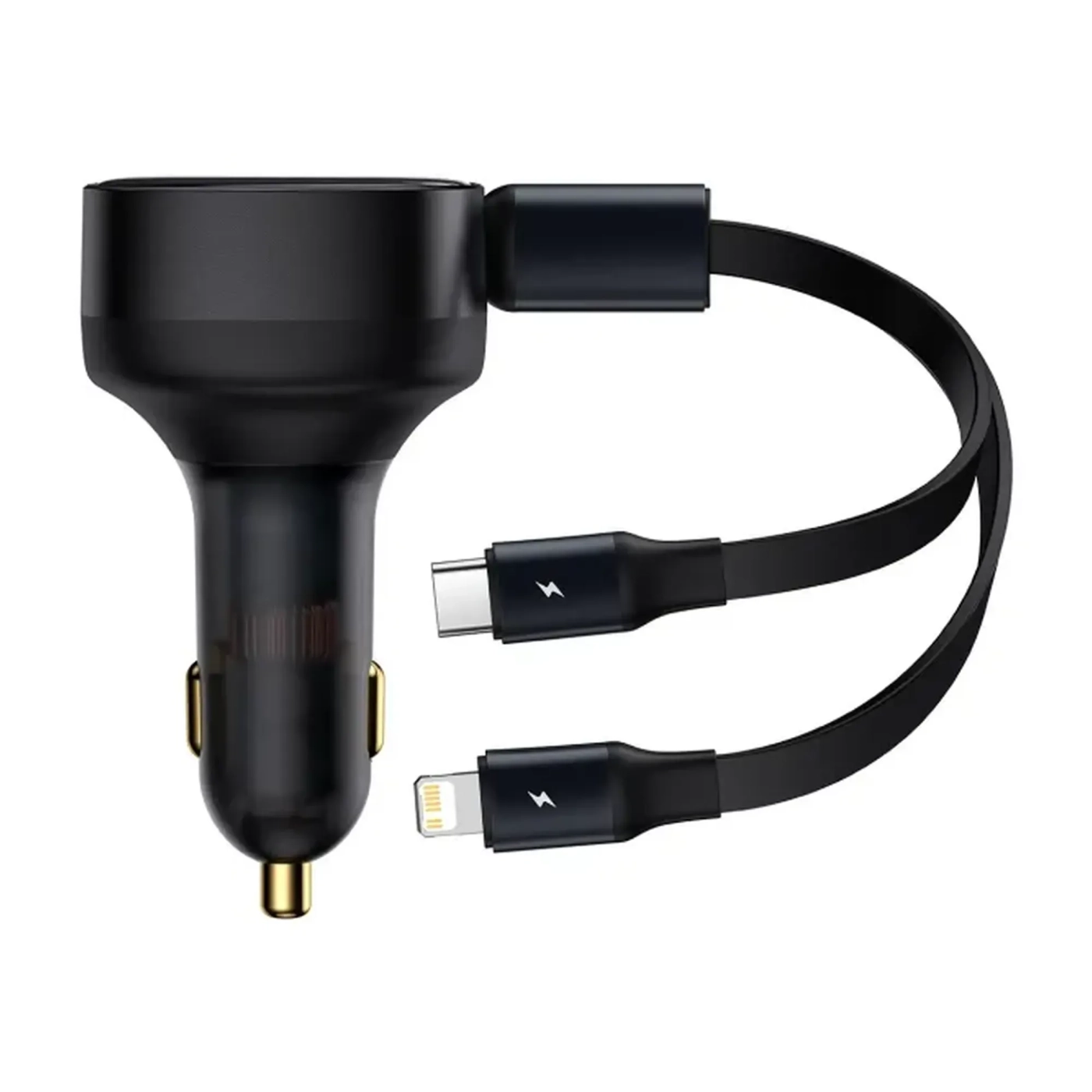 Купить Автомобильное зарядное устройство Baseus Enjoyment Retractable 2-in-1 Car Charger (CGTX000001) - фото 1