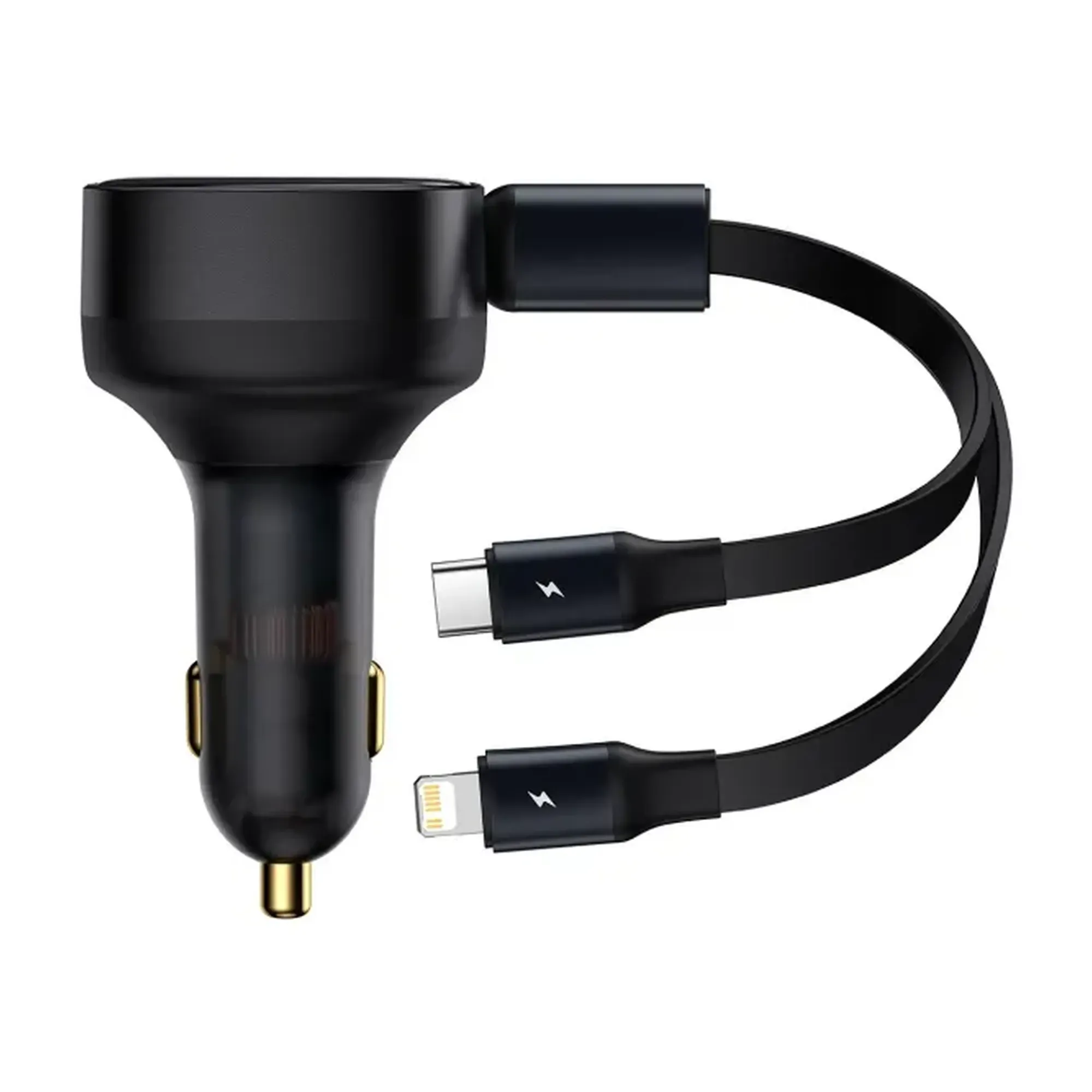 Купить Автомобильное зарядное устройство Baseus Enjoyment Retractable 2-in-1 Car Charger (CGTX000001) - фото 1