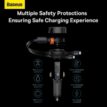 Купить Автомобильное зарядное устройство Baseus Enjoyment Retractable 2-in-1 Car Charger (CGTX000001) - фото 14