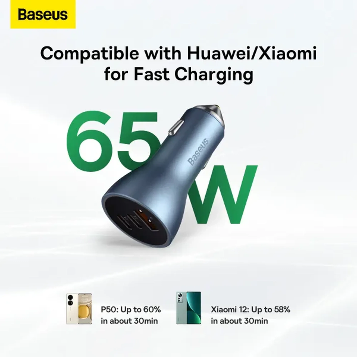Купить Автомобильное зарядное устройство Baseus Golden Contactor Pro Series Car Charger 65W (CGJP010003) - фото 9