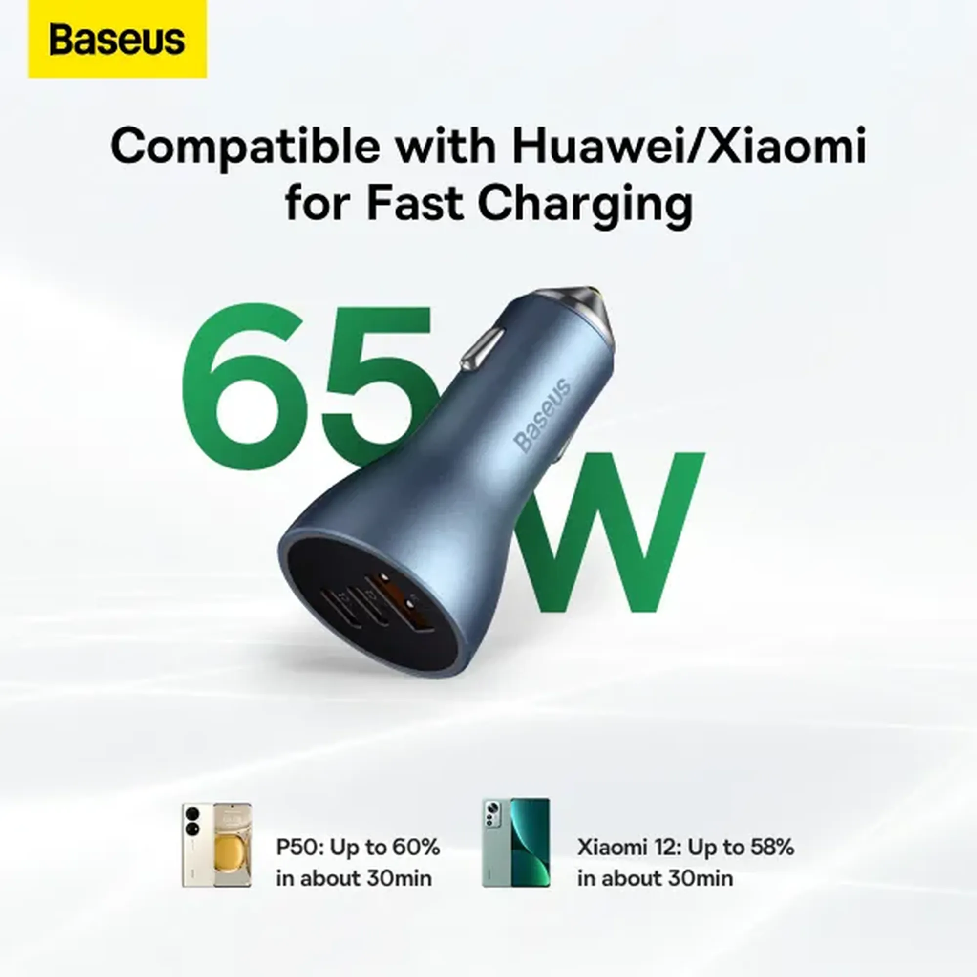 Купить Автомобильное зарядное устройство Baseus Golden Contactor Pro Series Car Charger 65W (CGJP010003) - фото 9
