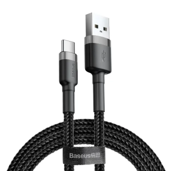 Купить Кабель Baseus Cafule USB - USB-C 3A 1m Gray/Black (CATKLF-BG1) - фото 1