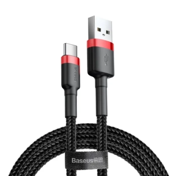 Купить Кабель Baseus Cafule USB - USB-C 3A 1m Red/Black (CATKLF-B91) - фото 1