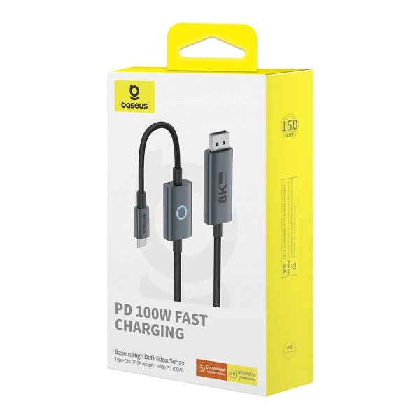 Купить Кабель Baseus High Definition Series Type-C to DP 8K Adapter Cable (B0063370D111-02) - фото 6