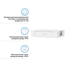Купить Аккумуляторная батарея Dyness STACK LiFePO4 S51100 51.2V 100Ah 5.12kWh без BMS (S51100) - фото 3