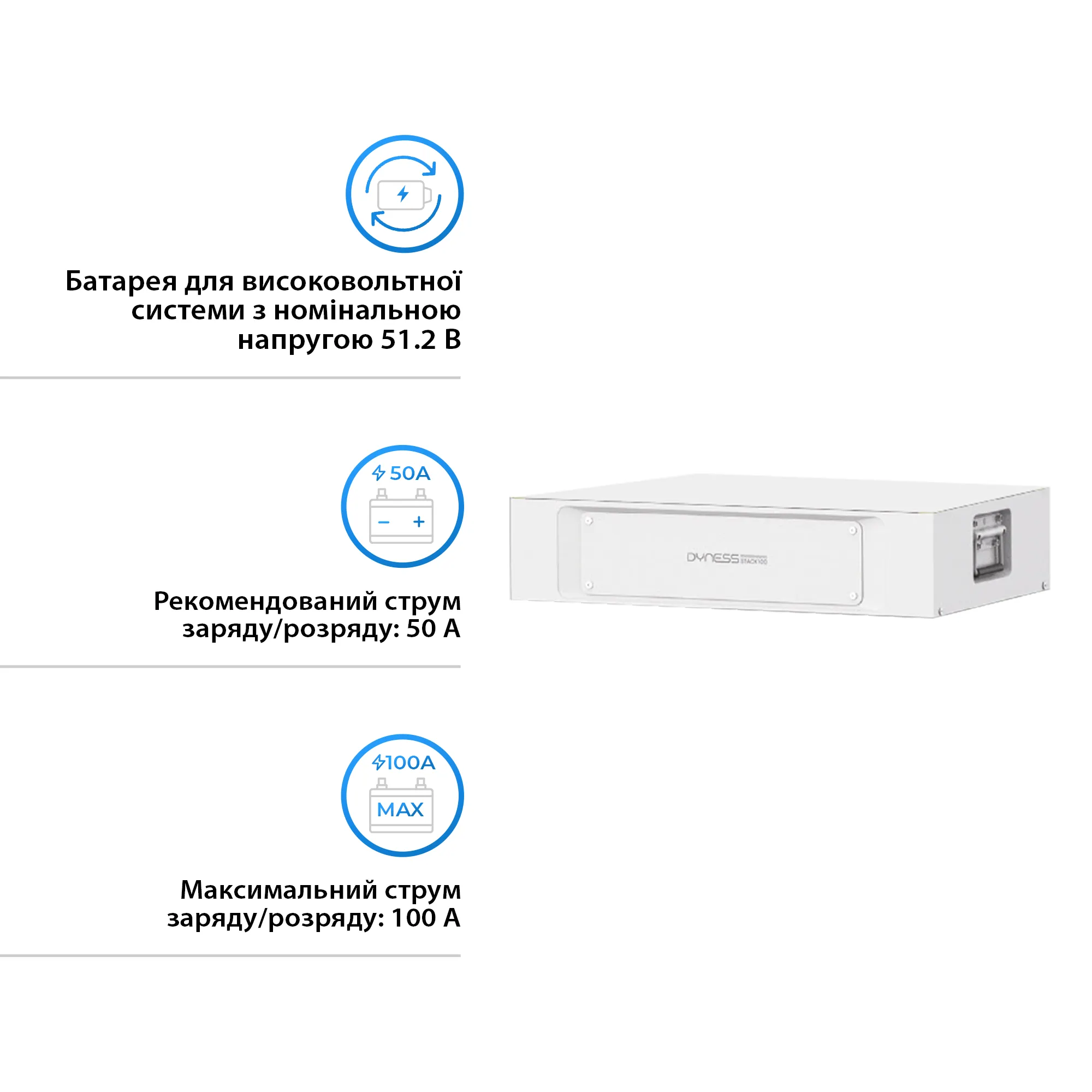 Купить Аккумуляторная батарея Dyness STACK LiFePO4 S51100 51.2V 100Ah 5.12kWh без BMS (S51100) - фото 3