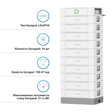 Купить Блок батарей Dyness STACK 100 LiFePO4 10xS51100 512V 100Ah 51kWh с BMS (STACK100) - фото 2