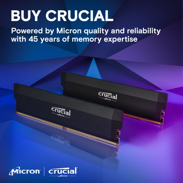 Купить Модуль памяти Crucial Pro Overclocking Black DDR5-6400 32GB (2x16GB) (CP2K16G64C38U5B) - фото 8