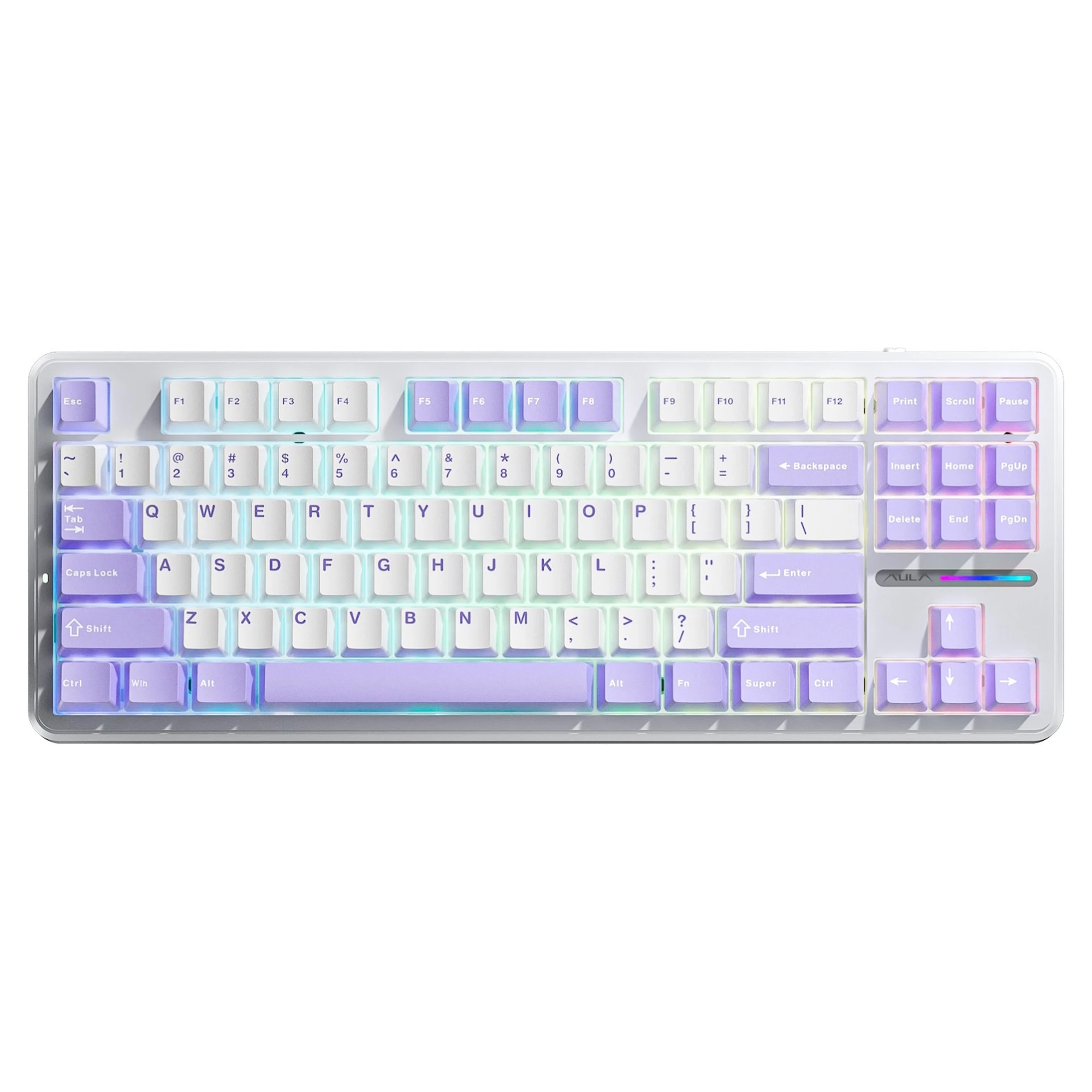 Купить Клавиатура Aula F87 keycap KRGD Blue USB UA White (6948391202464) - фото 1