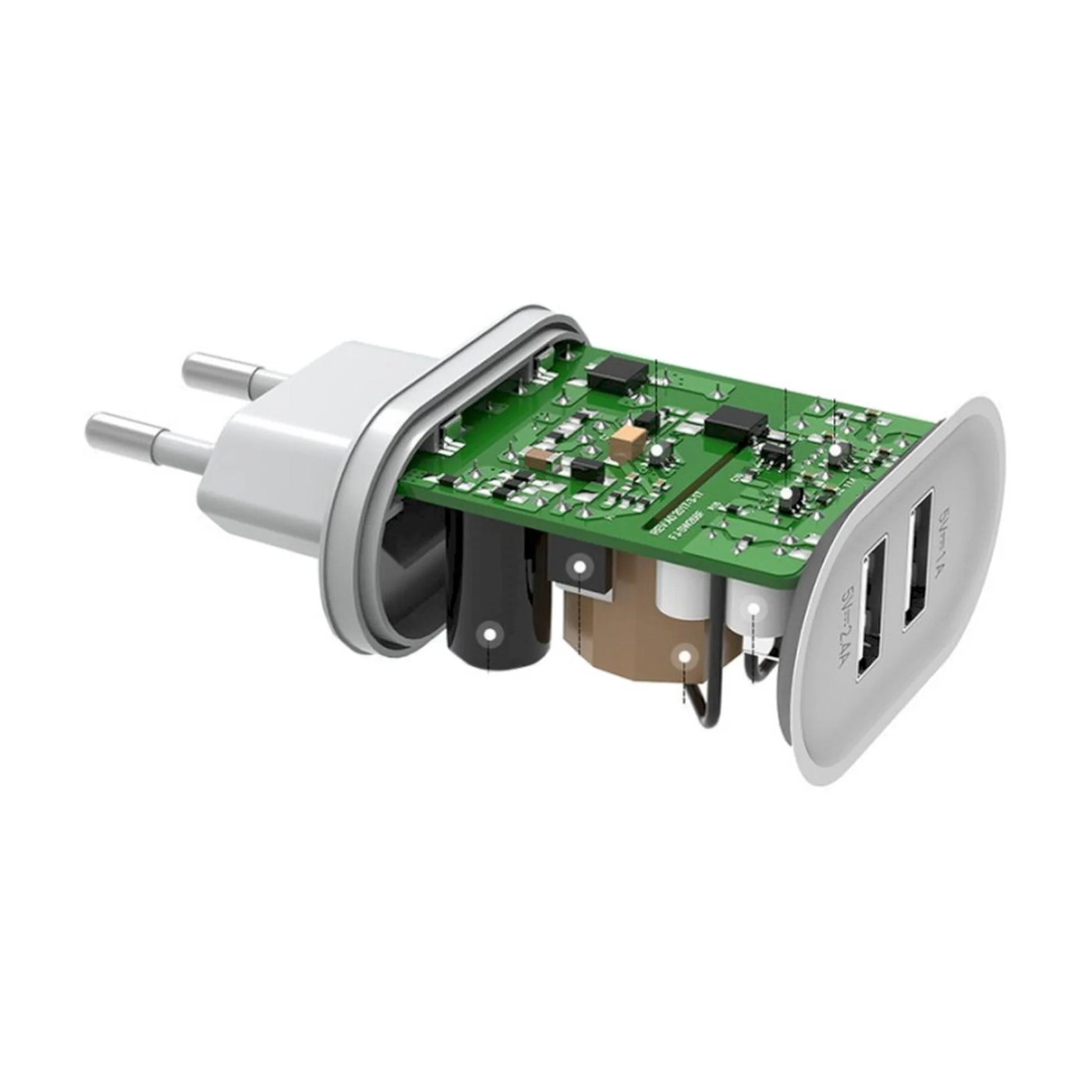 Купить Зарядное устройство UGREEN CD104 2xUSB 3.4A White (UGR-20384_) - фото 2