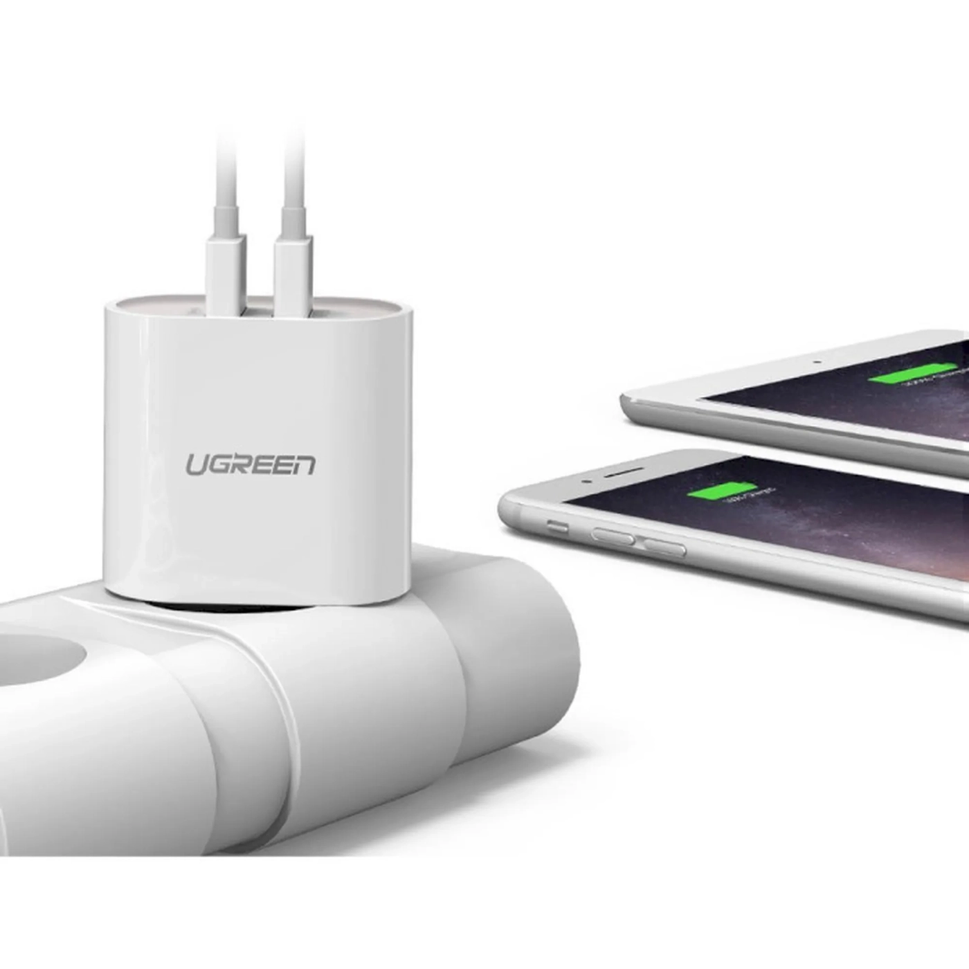 Купить Зарядное устройство UGREEN CD104 2xUSB 3.4A White (UGR-20384_) - фото 3