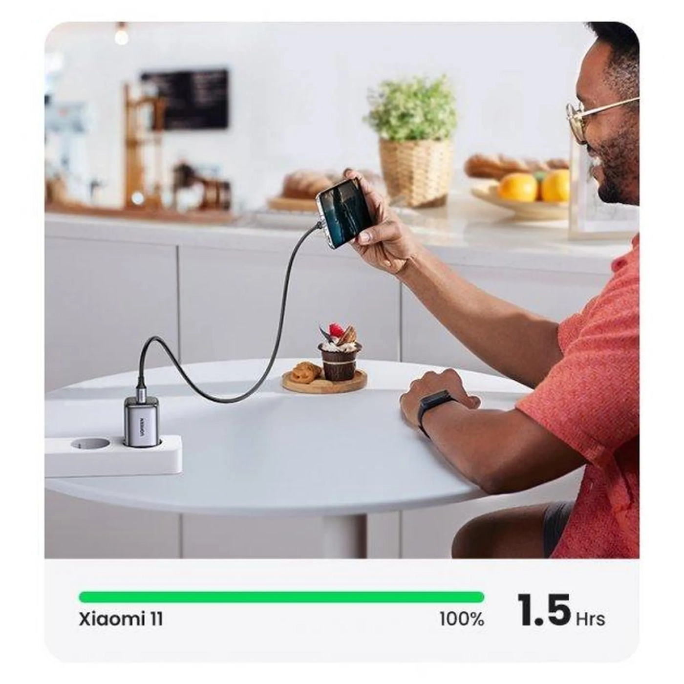 Купить Зарядное устройство UGREEN CD318 Nexode Mini 20W USB-C PD Dark Grey (UGR-90664_) - фото 4