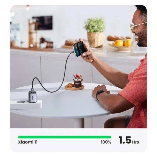 Купить Зарядное устройство UGREEN CD318 Nexode Mini 20W USB-C PD Dark Grey (UGR-90664_) - фото 4