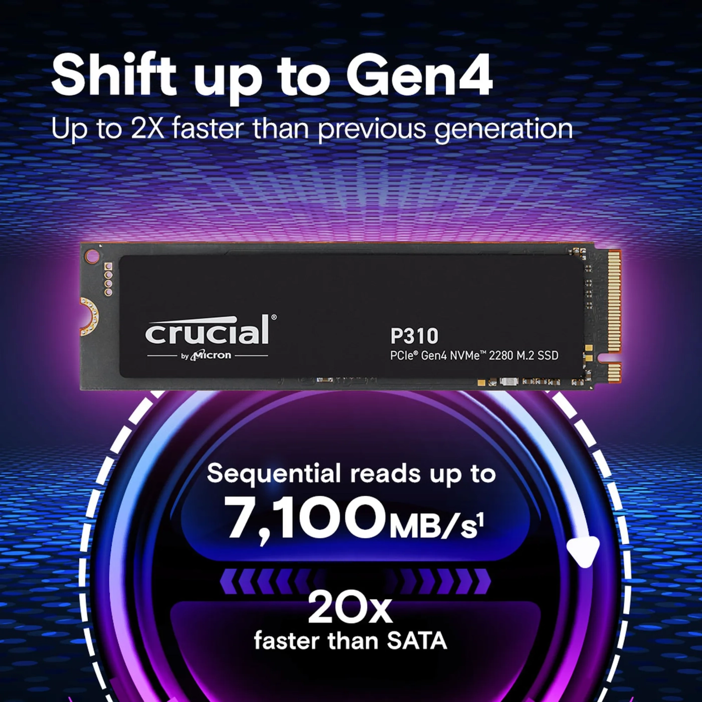 Купить SSD диск Crucial P310 2TB NVMe M.2 (CT2000P310SSD8) - фото 2