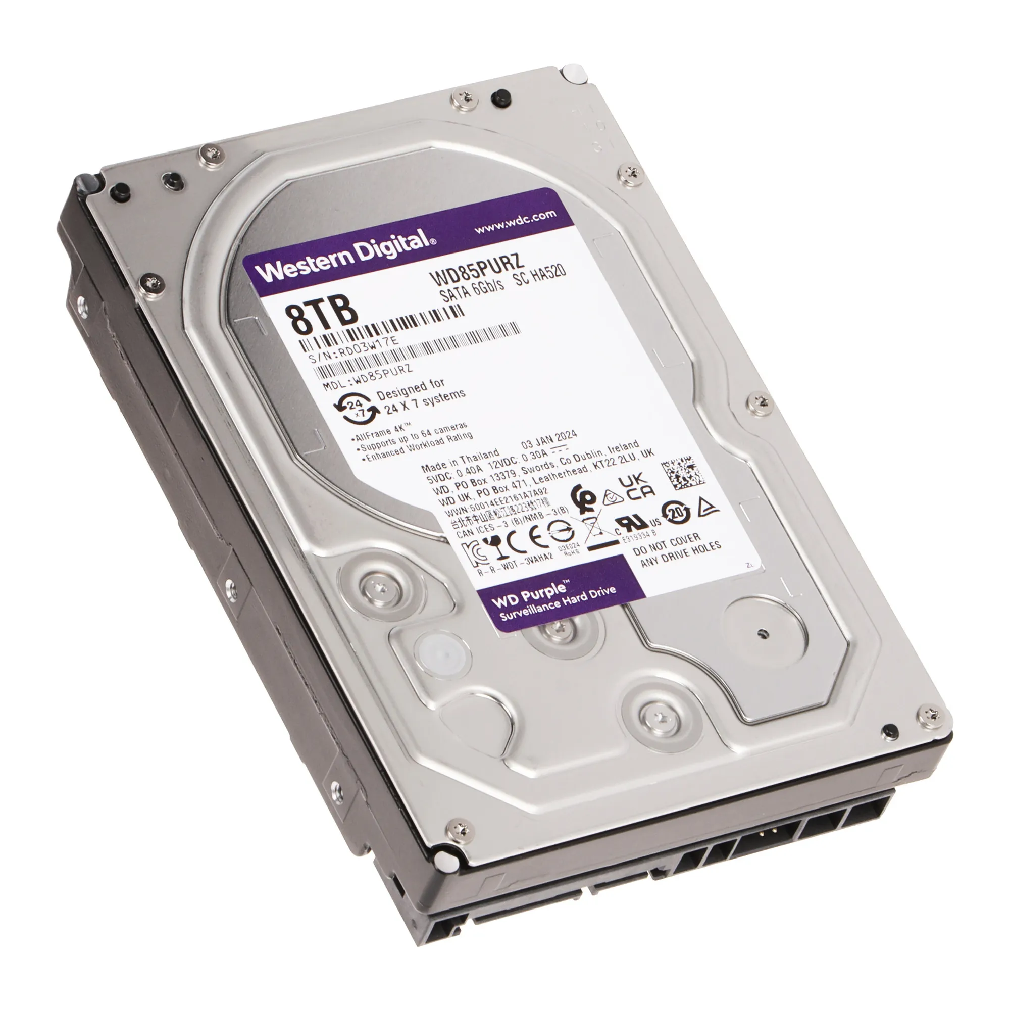 Купить Жесткий диск Western Digital WD Purple 8TB 3.5" (WD85PURZ) - фото 2