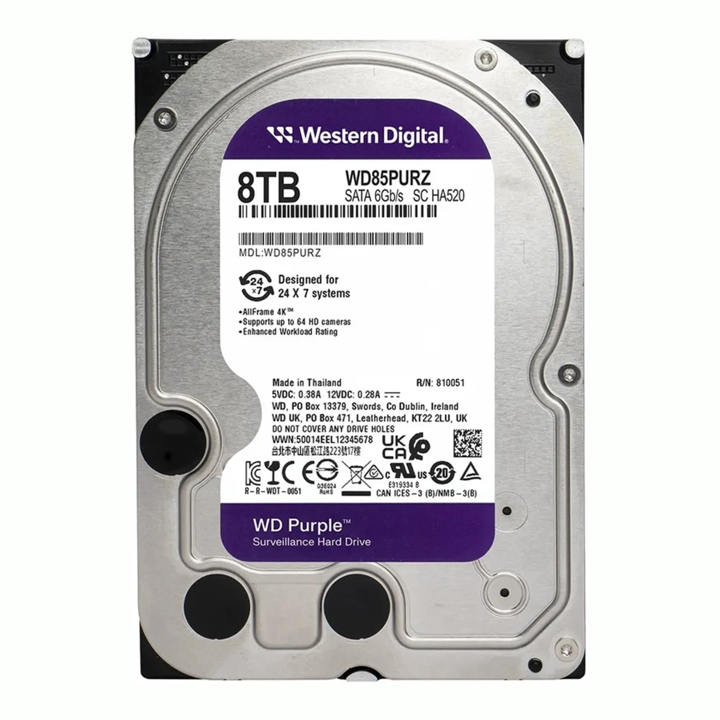 Купить Жесткий диск Western Digital WD Purple 8TB 3.5" (WD85PURZ) - фото 3