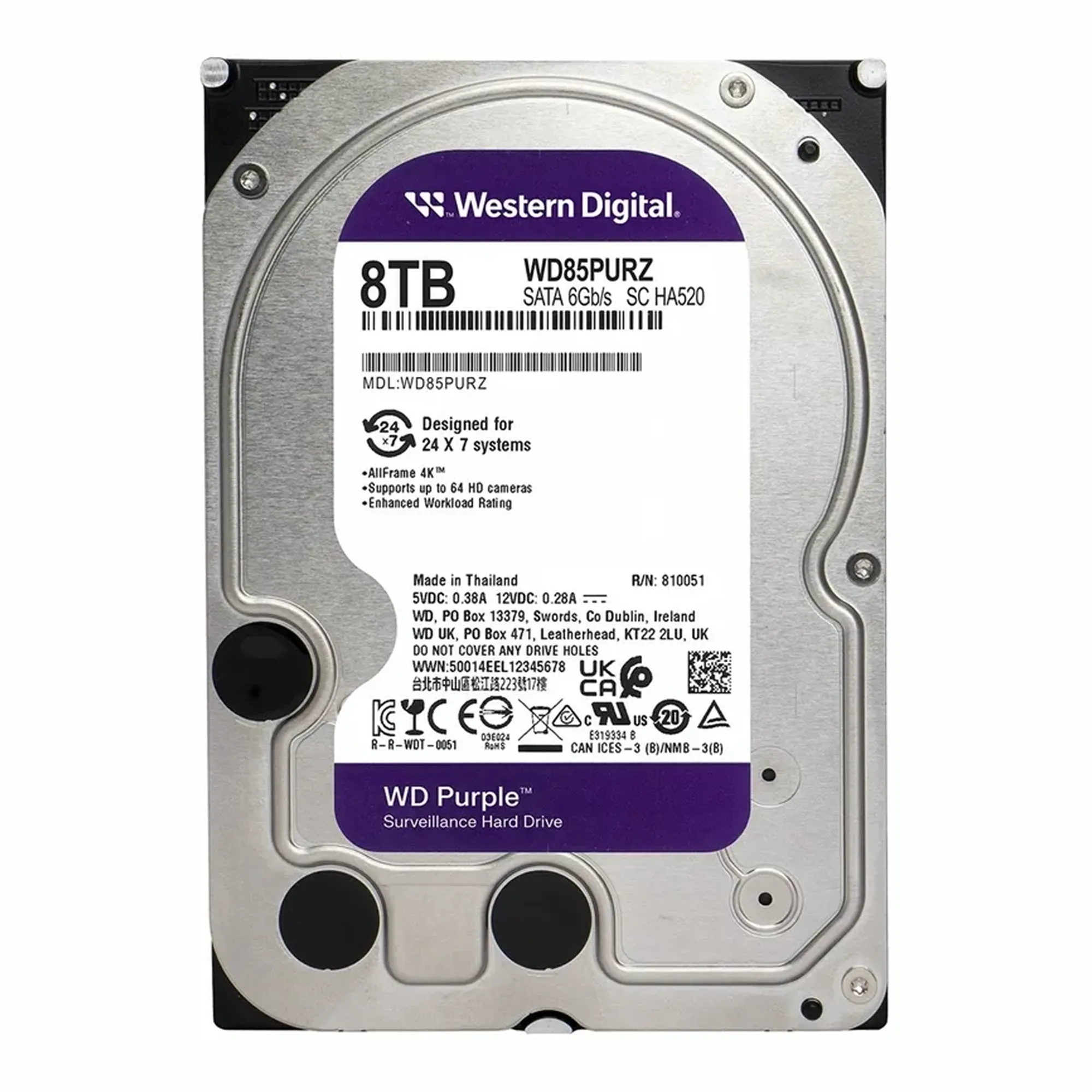 Купить Жесткий диск Western Digital WD Purple 8TB 3.5" (WD85PURZ) - фото 3