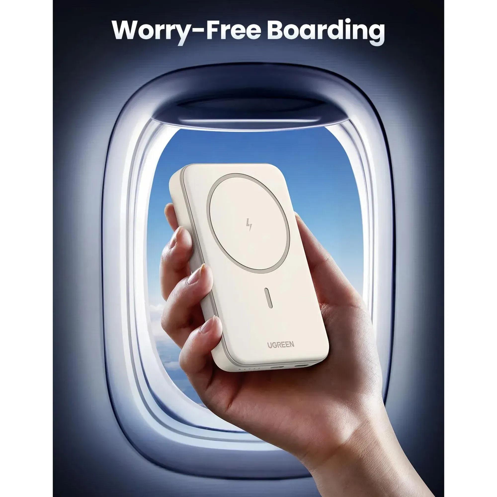 Купить Павербанк УМБ Ugreen PB561 10000mAh 20W Magnetic Wireless Beige (25208) - фото 6