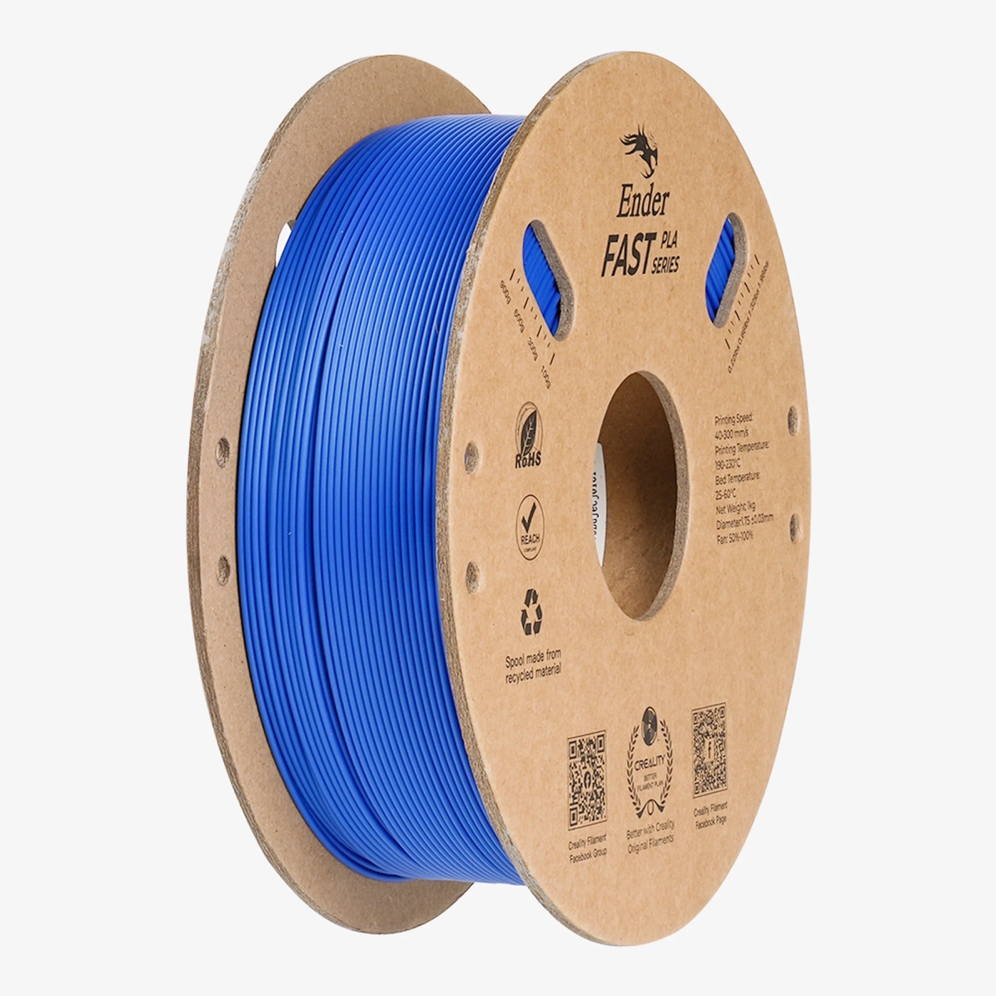 Купить Fast PLA Filament (пластик) для 3D принтера CREALITY Ender 1кг, 1.75мм, синий (3301010433) - фото 1