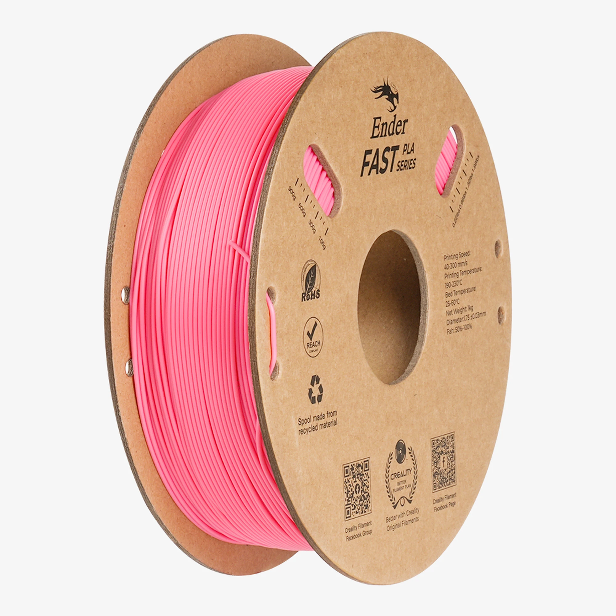 Купить Fast PLA Filament (пластик) для 3D принтера CREALITY Ender 1кг, 1.75мм, розовый (3301010435) - фото 1