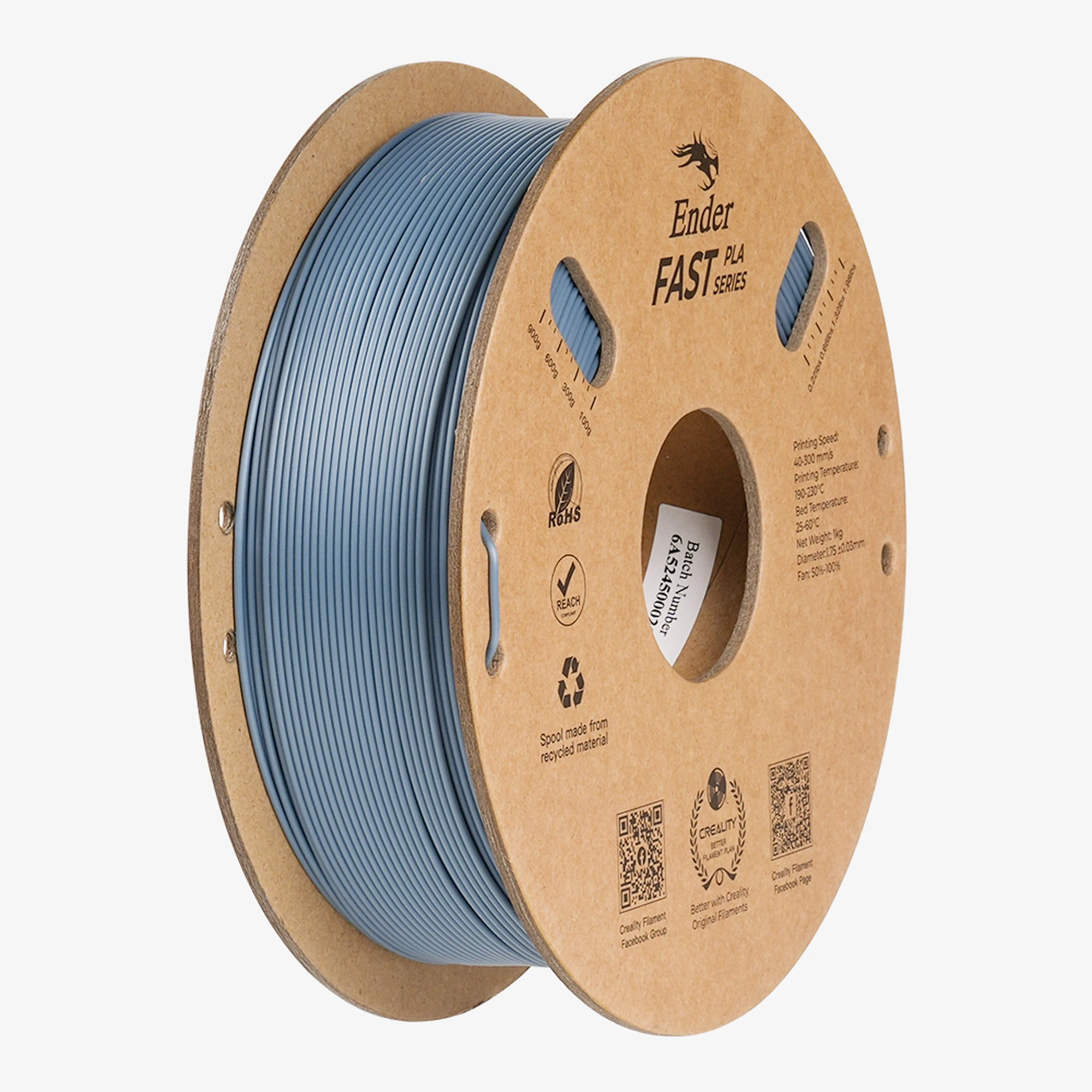 Купити Fast PLA Filament (пластик) для 3D принтера CREALITY Ender 1кг, 1.75мм, світло-сірий (3301010436) - фото 1