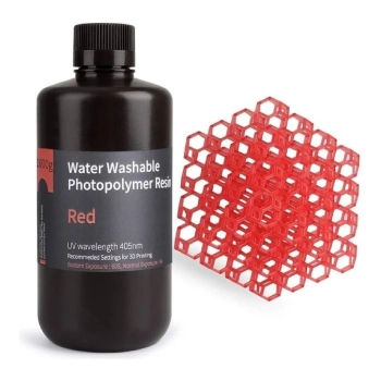 Купити Фотополімерна смола ELEGOO змивається водою Water Washable Resin 1кг, червона (50.103.0002) - фото 1