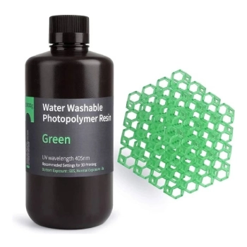 Купить Фотополимерная смола ELEGOO смывающаяся Water Washable Resin 1кг, зеленая (50.103.0004) - фото 1
