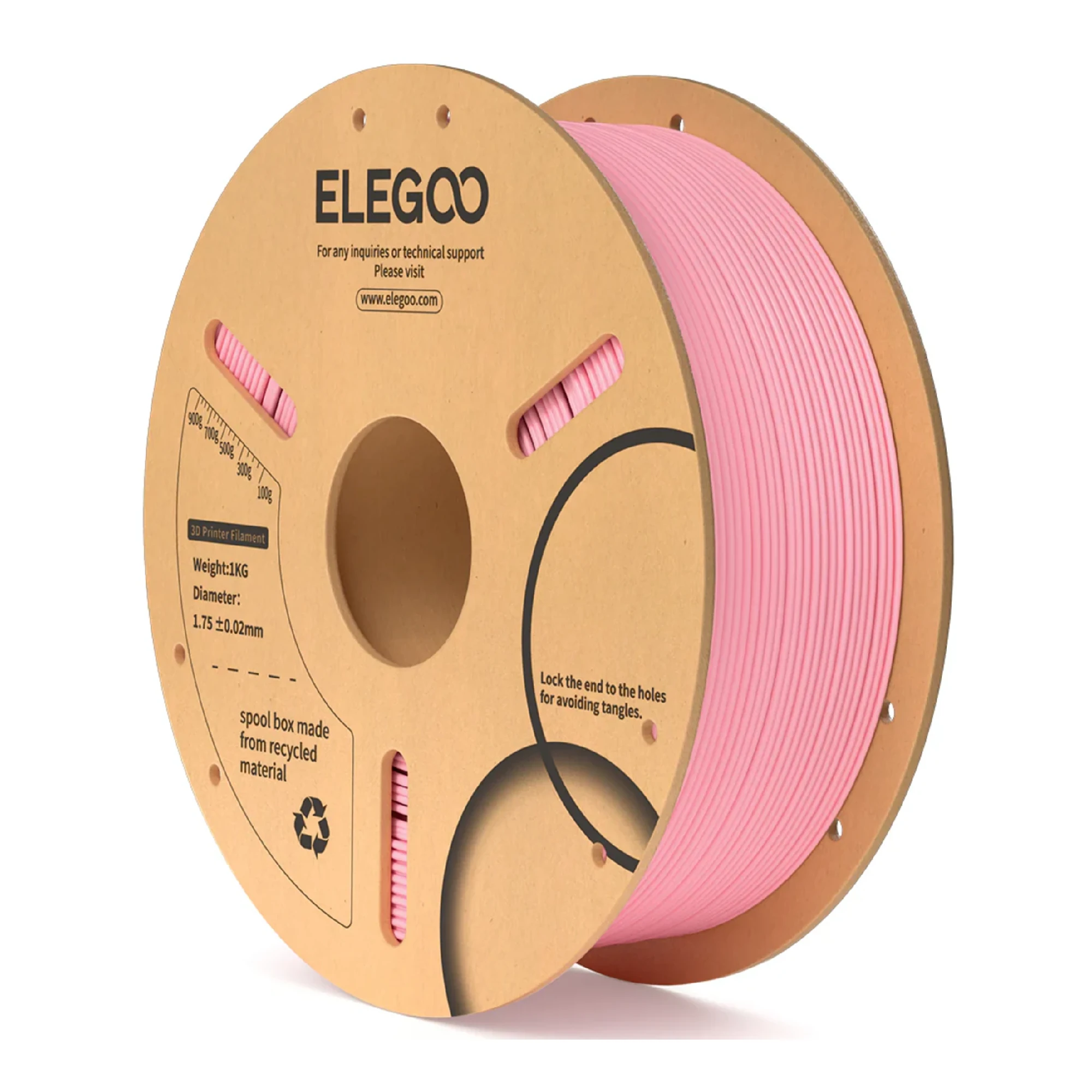 Купити PLA Filament (пластик) для 3D принтера ELEGOO 1кг, 1.75мм, рожевий (50.203.0104) - фото 1