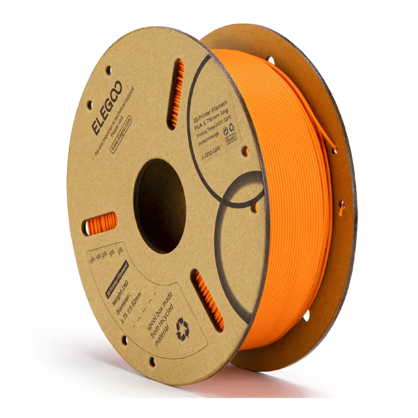 Купити PLA Filament (пластик) для 3D принтера ELEGOO 1кг, 1.75мм, помаранчевий (50.203.0067) - фото 1