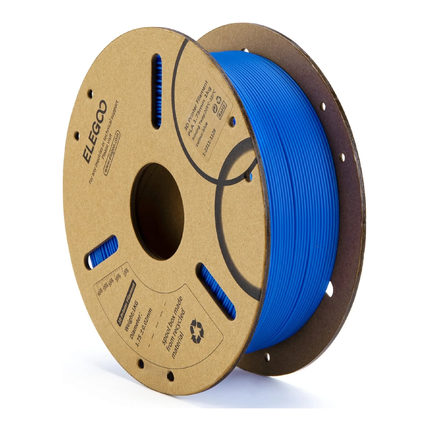 Купити PLA Filament (пластик) для 3D принтера ELEGOO 1кг, 1.75мм, темно-синій (50.203.0068) - фото 1