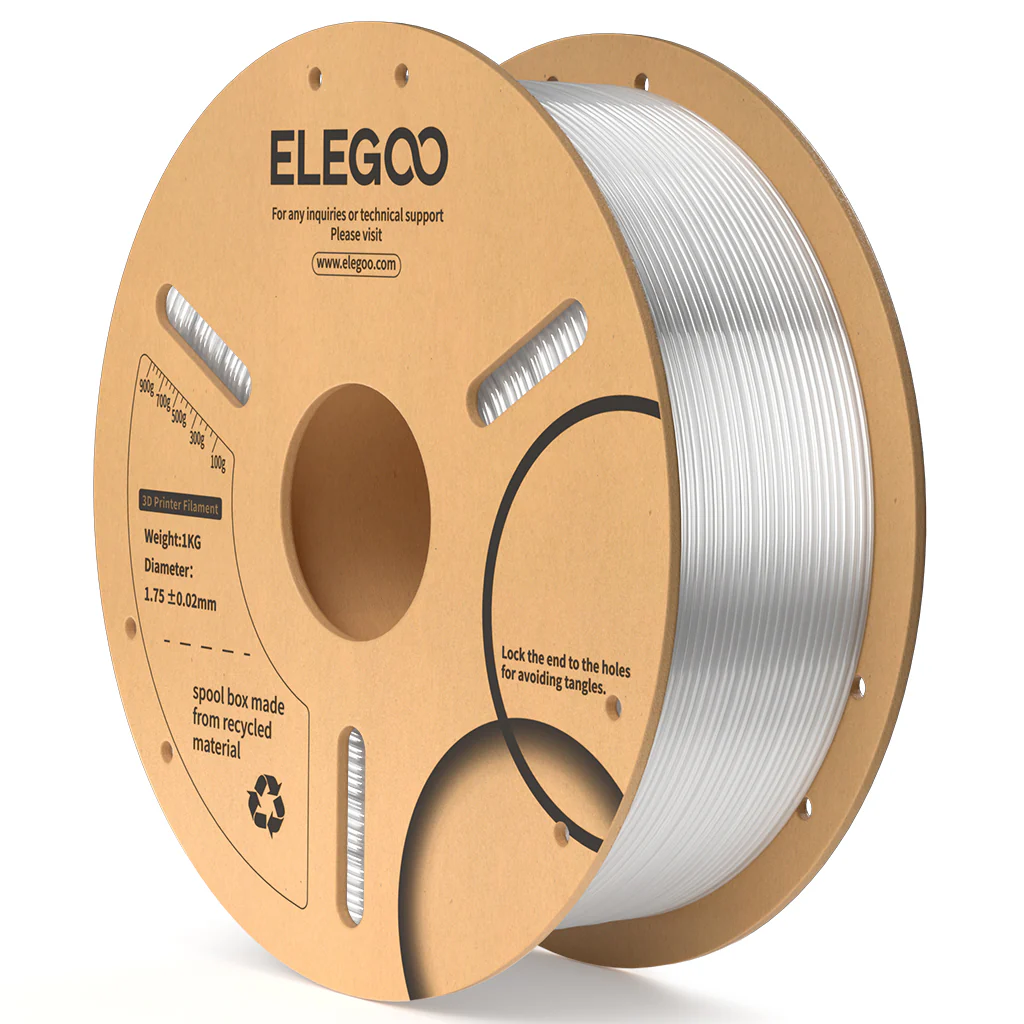 PLA Filament (пластик) для 3D принтера ELEGOO 1кг, 1.75мм, прозорий (50.203.0514) - фото 0