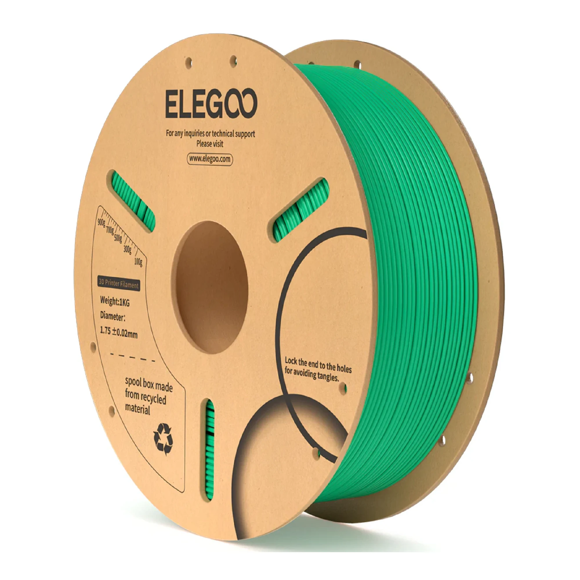 Купити PLA Filament (пластик) для 3D принтера ELEGOO 1кг, 1.75мм, морський зелений (50.203.0108) - фото 1