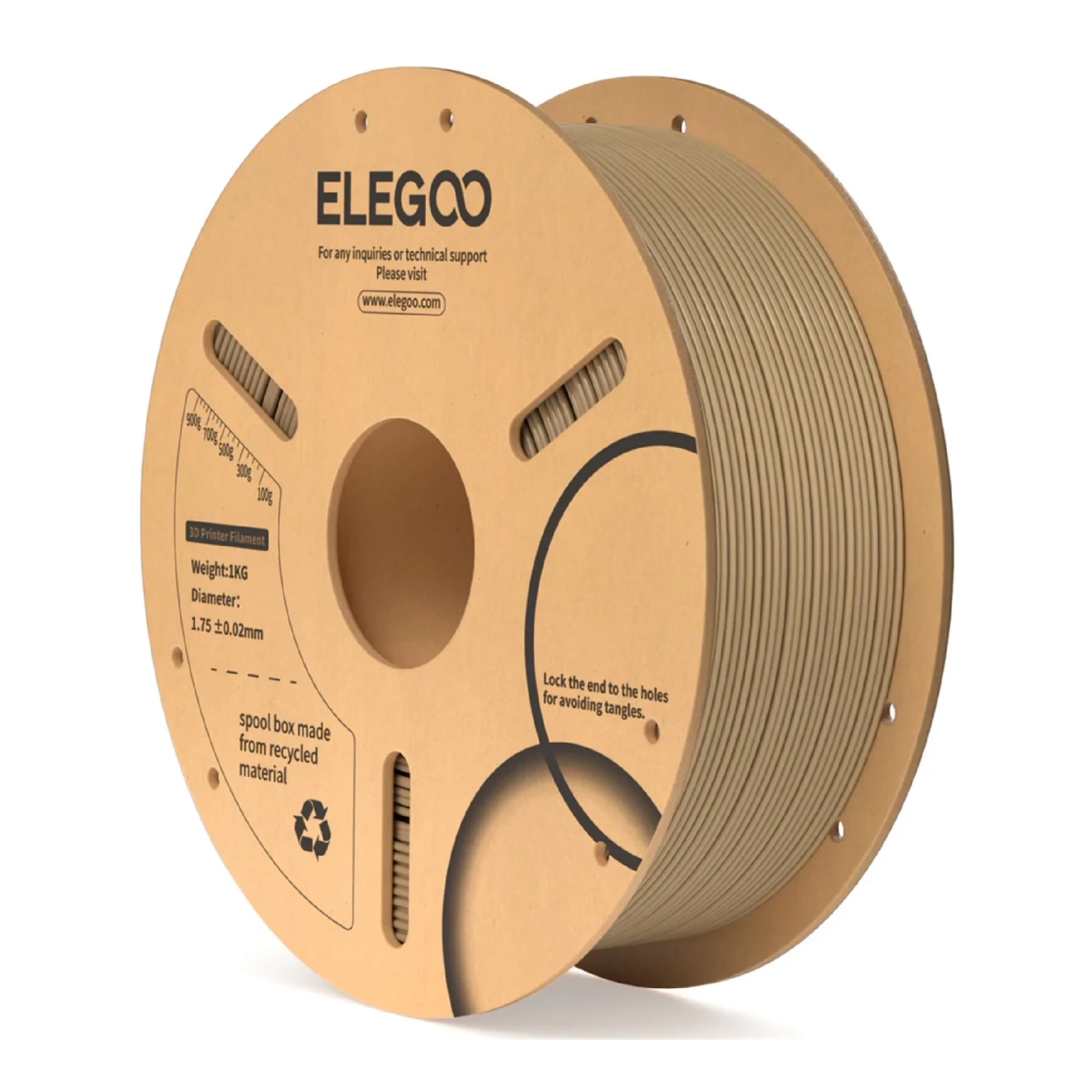Купити PLA Filament (пластик) для 3D принтера ELEGOO 1кг, 1.75мм, деревина (50.203.0112) - фото 1